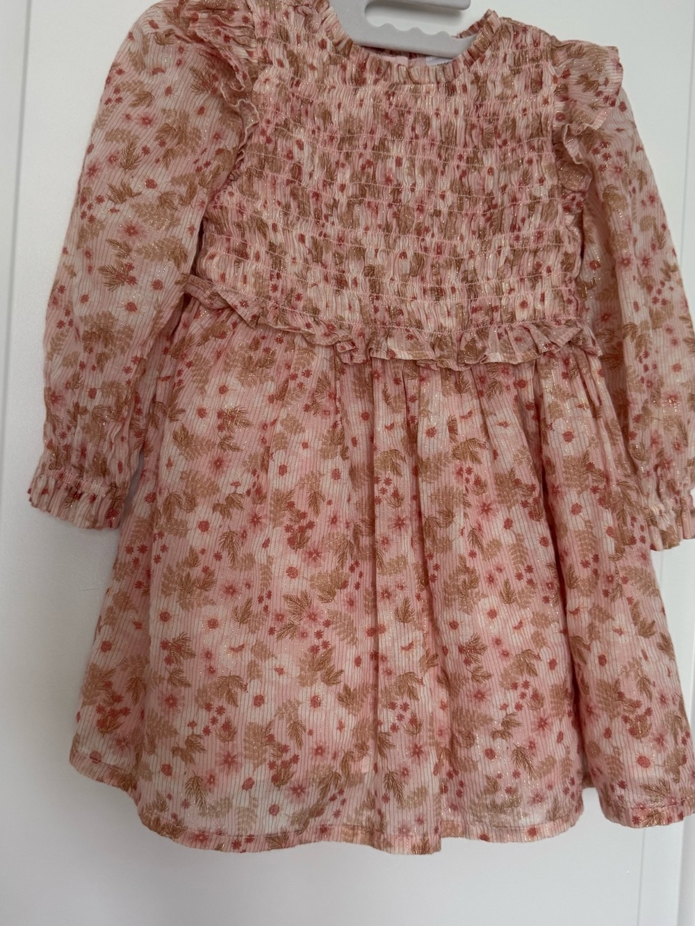 Nordstrom Baby Girl Pink Floral Smocked Dress 18M